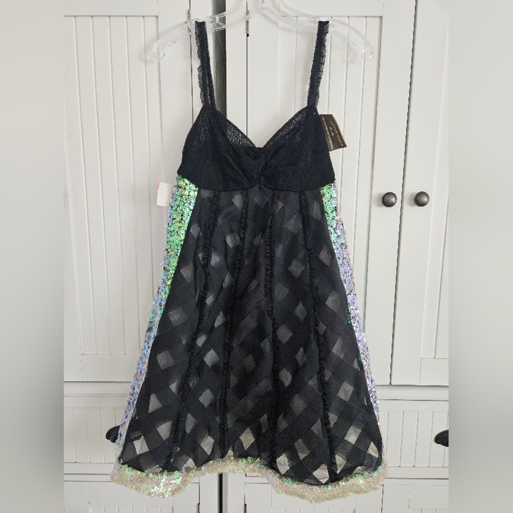 Elegant Black Sequin Mini Dress